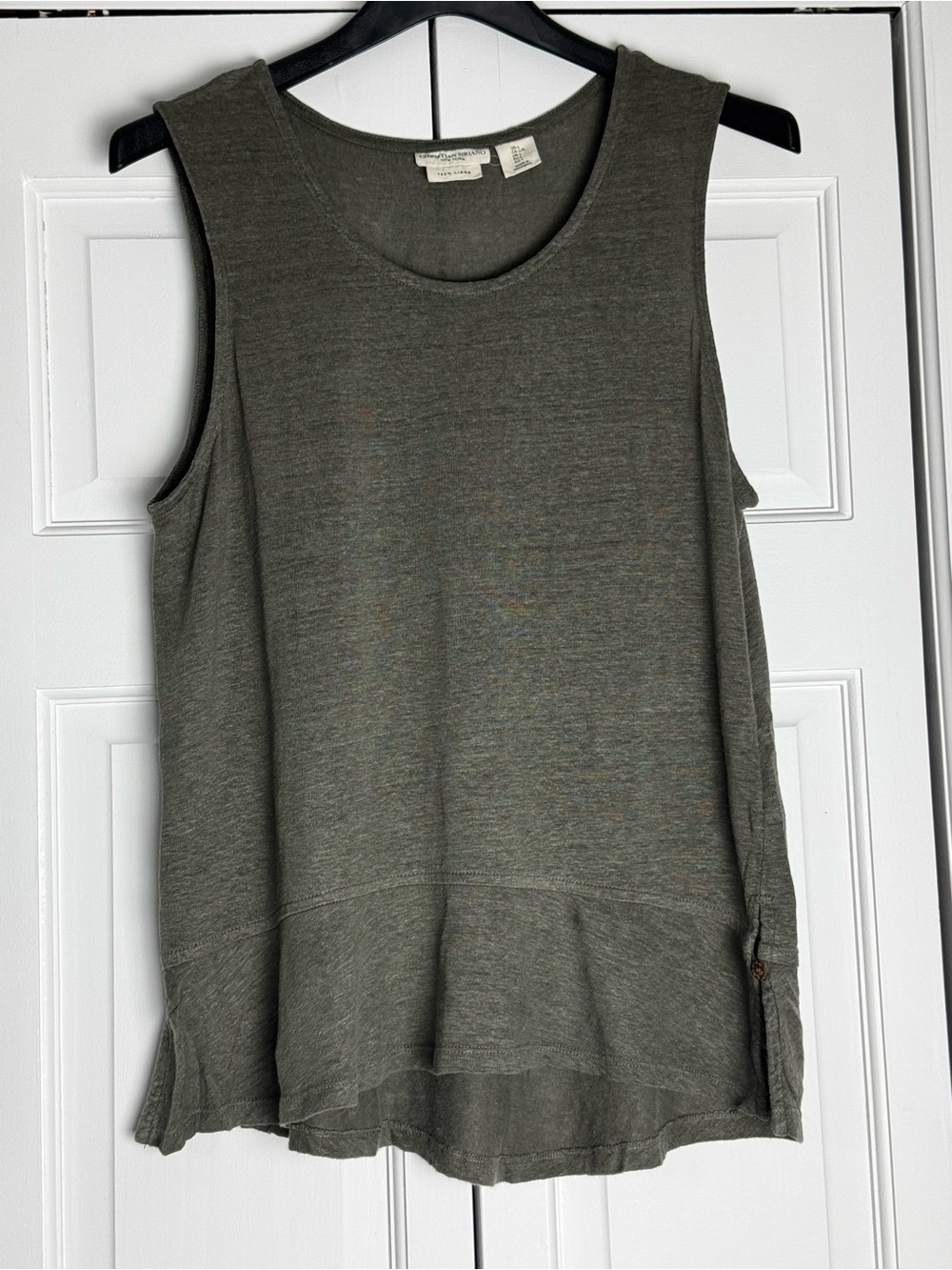 Christian Siriano Olive Sleeveless Peplum Tank Top